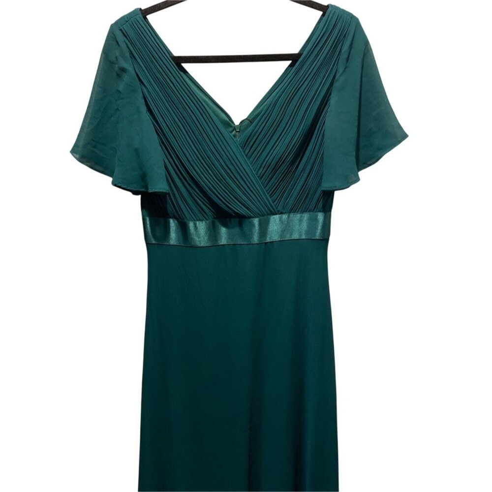 Ever-Pretty Chiffon Evening Dress Green V-Neck Prom Formal Gown Size M New - Picture 8 of 11